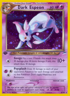 Dark Espeon Rare Holo card from Neo Destiny