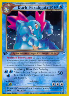 Dark Feraligatr Rare Holo card from Neo Destiny