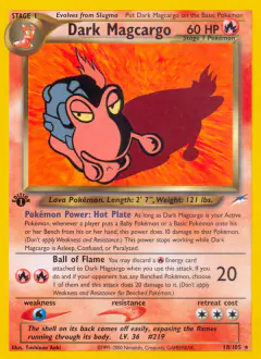 Dark Magcargo Rare card from Neo Destiny