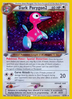 Dark Porygon2 Rare Holo card from Neo Destiny