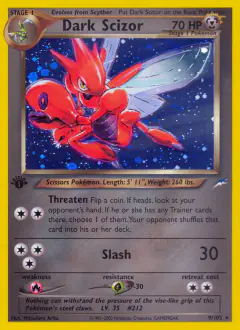 Dark Scizor Rare Holo card from Neo Destiny
