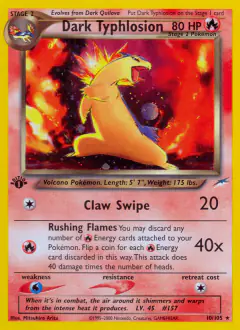 Dark Typhlosion Rare Holo card from Neo Destiny