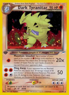 Dark Tyranitar Rare Holo card from Neo Destiny