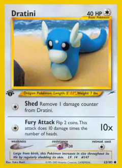 Dratini Common card from Neo Destiny