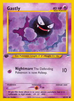 Gastly Common card from Neo Destiny
