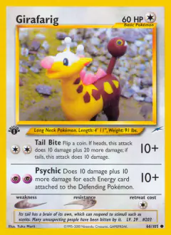 Girafarig Common card from Neo Destiny