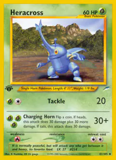 Heracross Uncommon card from Neo Destiny