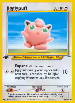 Jigglypuff Uncommon card from Neo Destiny