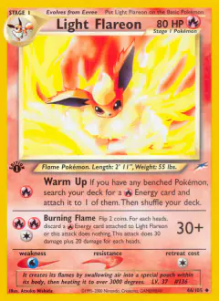 Light Flareon Uncommon card from Neo Destiny