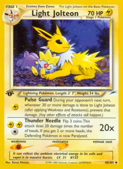 Light Jolteon Uncommon card from Neo Destiny