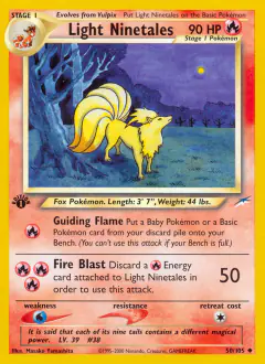 Light Ninetales Uncommon card from Neo Destiny