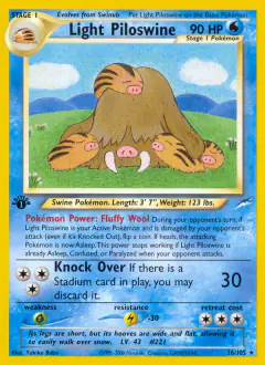 Light Piloswine Rare card from Neo Destiny