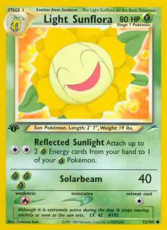 Light Sunflora Common card from Neo Destiny