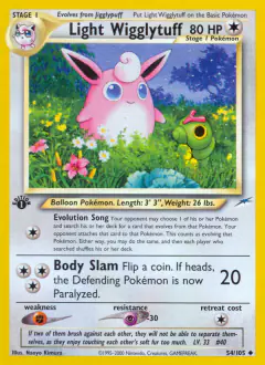Light Wigglytuff Uncommon card from Neo Destiny