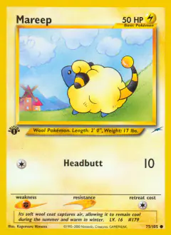 Mareep Common card from Neo Destiny