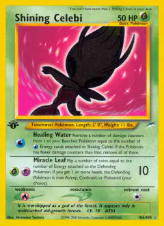 Shining Celebi Rare Shining card from Neo Destiny