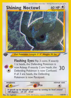 Shining Noctowl Rare Shining card from Neo Destiny