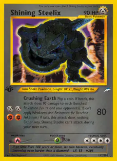Shining Steelix Rare Shining card from Neo Destiny