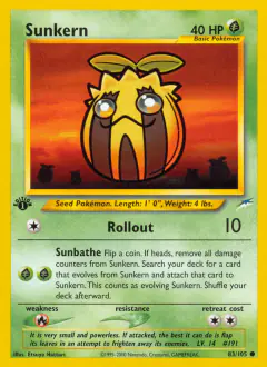 Sunkern Common card from Neo Destiny