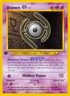 Unown [H] Rare card from Neo Destiny