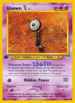 Unown [L] Common card from Neo Destiny