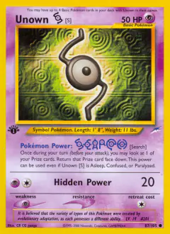 Unown [S] Common card from Neo Destiny