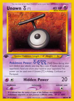 Unown [T] Common card from Neo Destiny