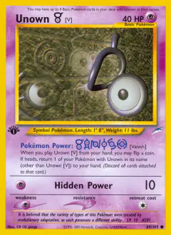 Unown [V] Common card from Neo Destiny