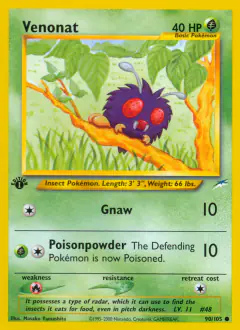 Venonat Common card from Neo Destiny