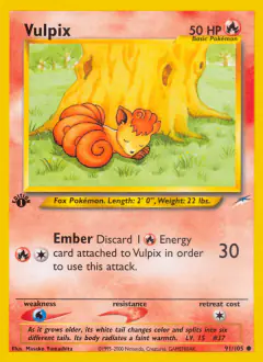 Vulpix Common card from Neo Destiny