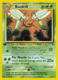 Beedrill Rare card from Neo Discovery