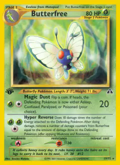 Butterfree Rare card from Neo Discovery