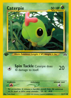 Caterpie Common card from Neo Discovery