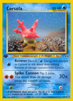Corsola Uncommon card from Neo Discovery