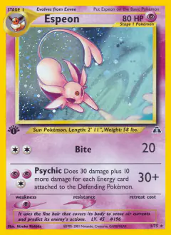 Espeon Rare Holo card from Neo Discovery