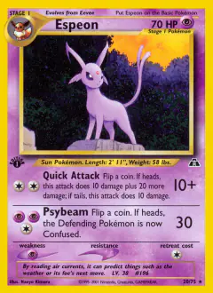 Espeon Rare card from Neo Discovery
