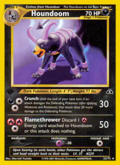 Houndoom Rare card from Neo Discovery