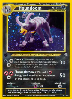 Houndoom Rare Holo card from Neo Discovery
