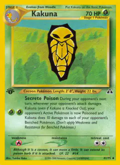 Kakuna Uncommon card from Neo Discovery
