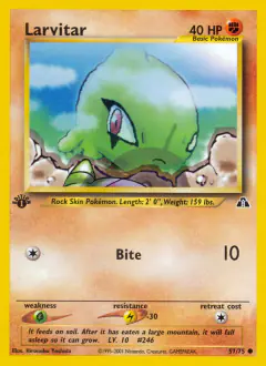 Larvitar Common card from Neo Discovery