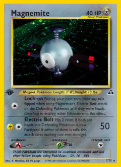 Magnemite Rare Holo card from Neo Discovery