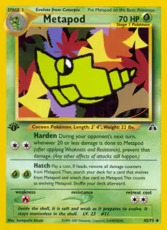 Metapod Uncommon card from Neo Discovery