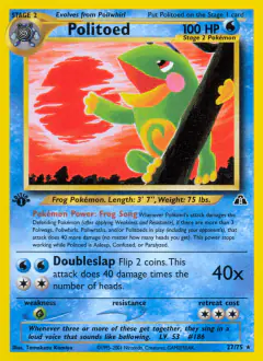 Politoed Rare card from Neo Discovery