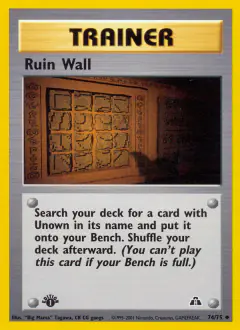 Ruin Wall Uncommon card from Neo Discovery
