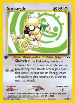 Smeargle Rare card from Neo Discovery