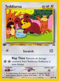Teddiursa Common card from Neo Discovery