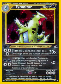 Tyranitar Rare Holo card from Neo Discovery