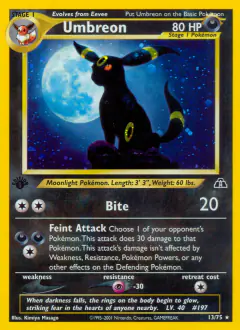Umbreon Rare Holo card from Neo Discovery