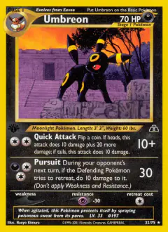 Umbreon Rare card from Neo Discovery