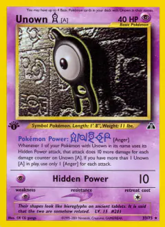 Unown [A] Rare card from Neo Discovery